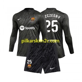 Koszulka FC Barcelona Wojciech Szczesny 25 Bramkarskie Dziecięca Precz 2024/25 Koszulki Piłkarskie(L/S)